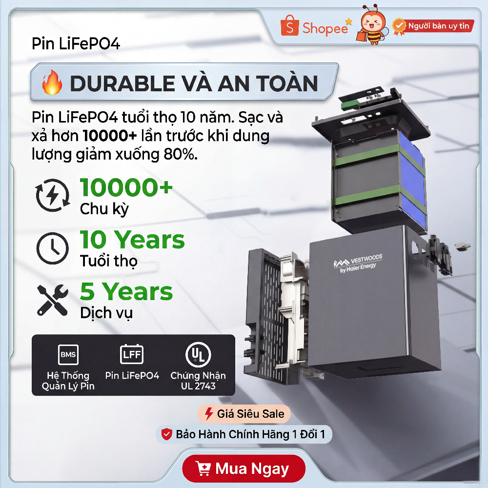 Vestwoods Rescube 2009.6Wh Portable Power Station | LiFePO4 Home Backup Battery